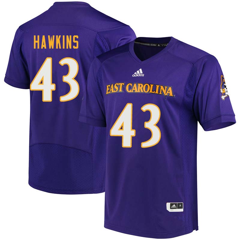 Men #43 Dedrick Hawkins East Carolina Pirates College Football Jerseys Sale-Purple